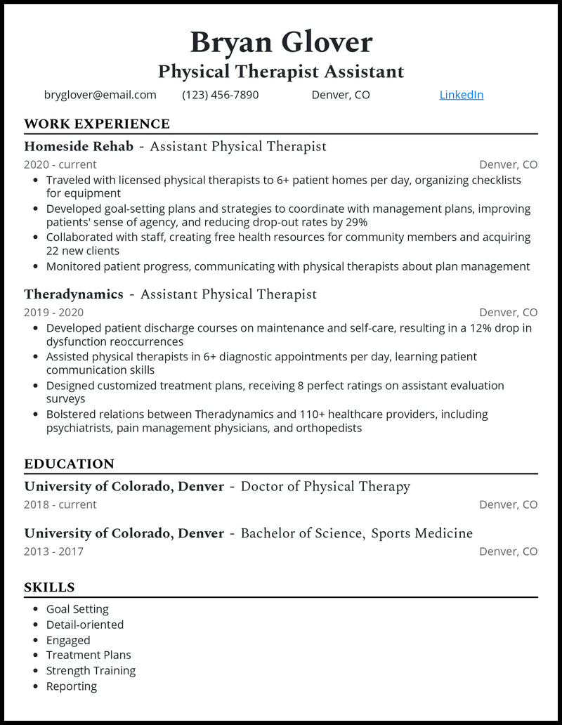 3 Physical Therapist Assistant Resume Examples for 2023