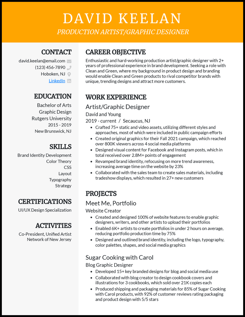 19 Graphic Designer Resume Examples That Work In 2024 