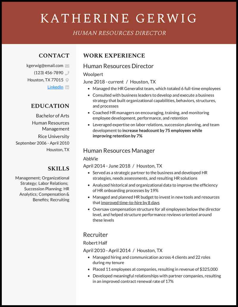 3 Human Resources (HR) Director Resume Examples [& Templates]