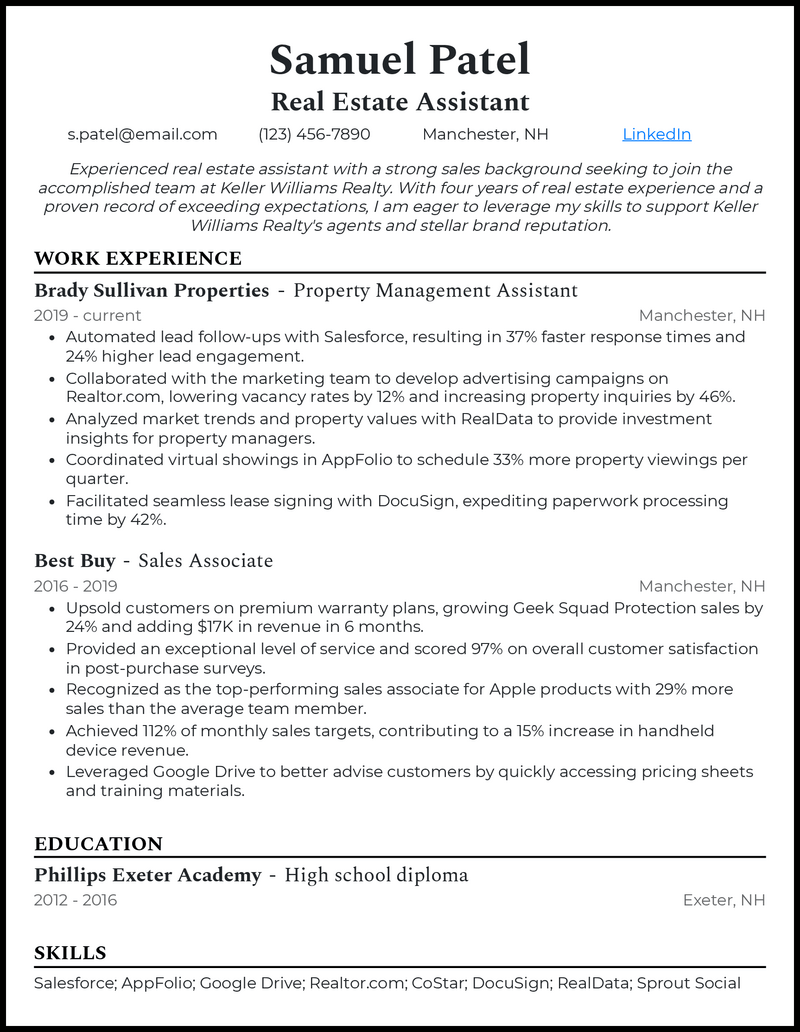 3 Real Estate Assistant Resume Examples That Work In 2025