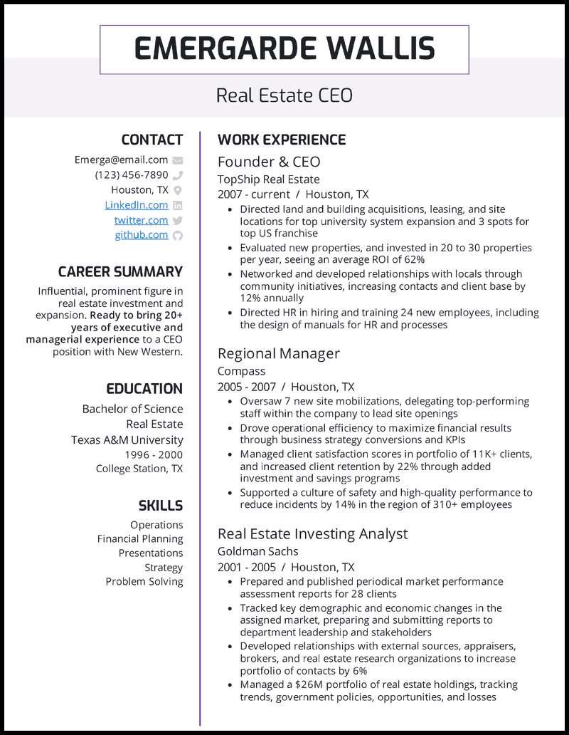 5 Ceo Resume Examples And Guide Created For 2022 Jump Recruiter