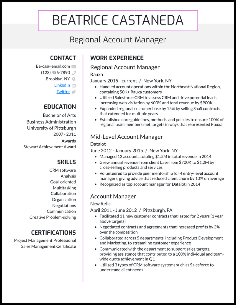 21 Account Manager Resume Examples - Regional Account Manager Orchid Resume Example 