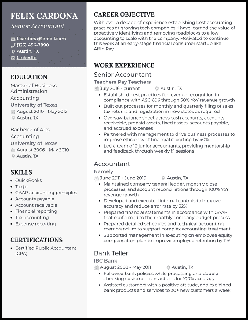 3 Real Senior Accountant Resume - Senior Accountant Gray Resume Example 