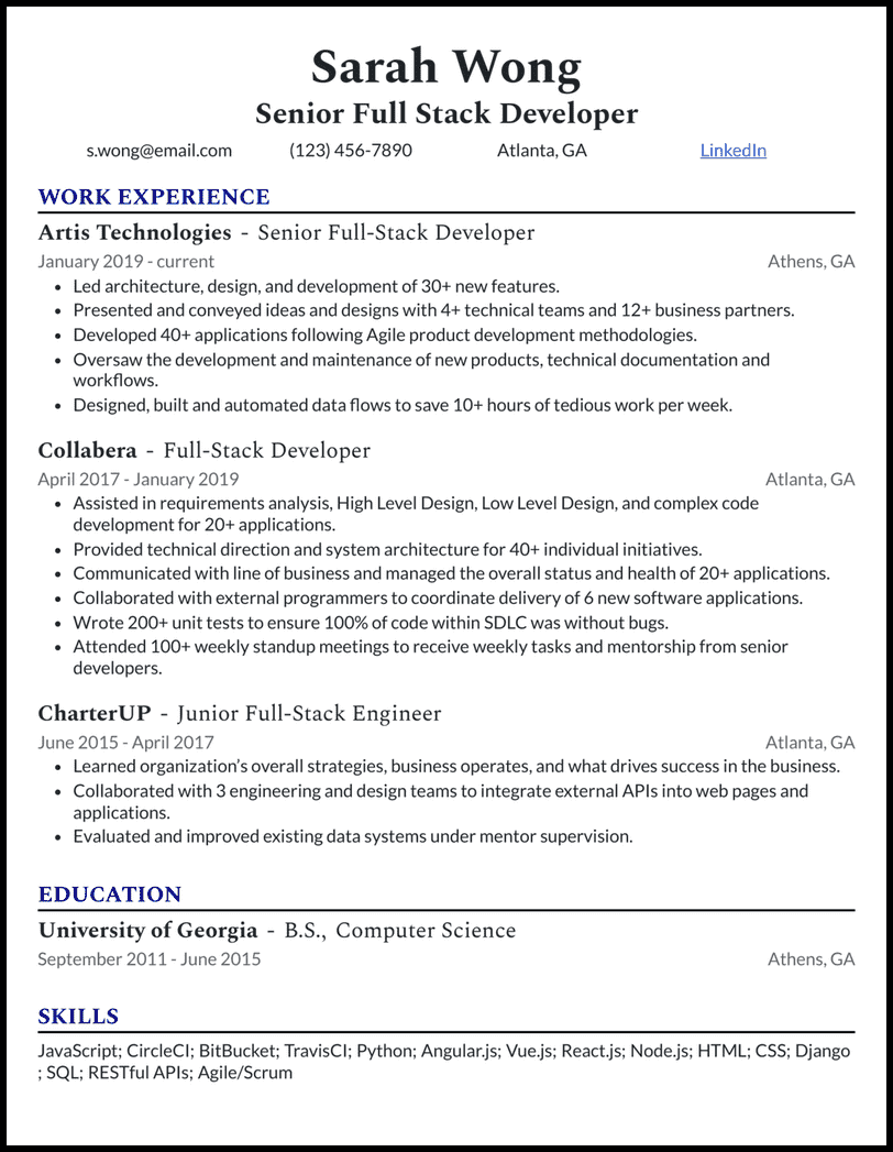 13 Real Full-Stack Developer Resume Examples That Worked in 2025