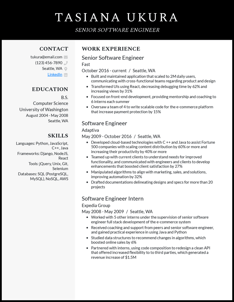 5 Senior Software Engineer Resume Examples For 2024   Senior Software Engineer Official Resume Example 