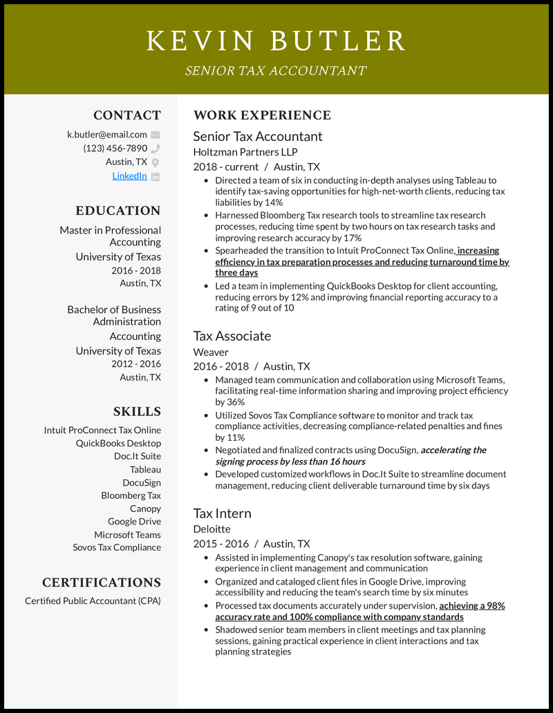 24 Accountant Resume Examples That Worked in 2024