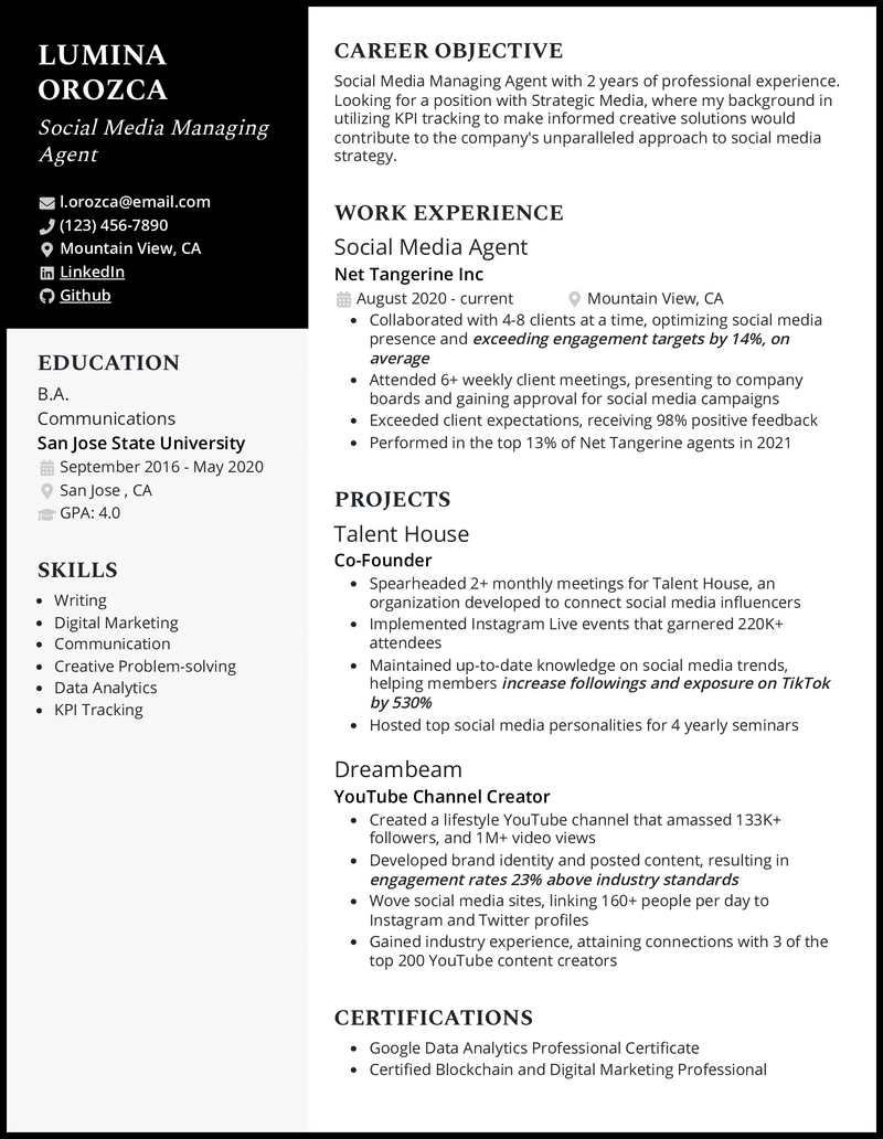 16 Social Media Manager Resume Examples for 2023