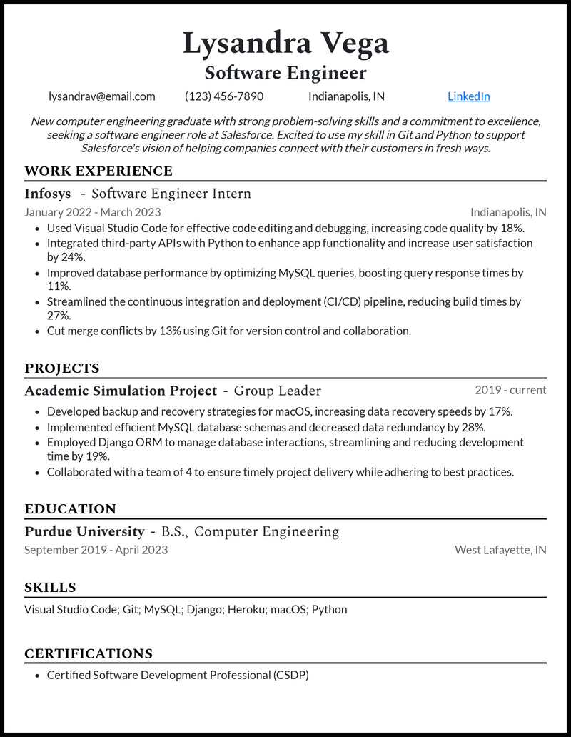 3 Software Engineer New Grad Resume Examples For 2024 