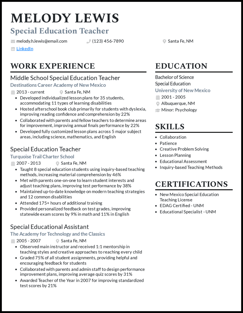 Teacher Resumes