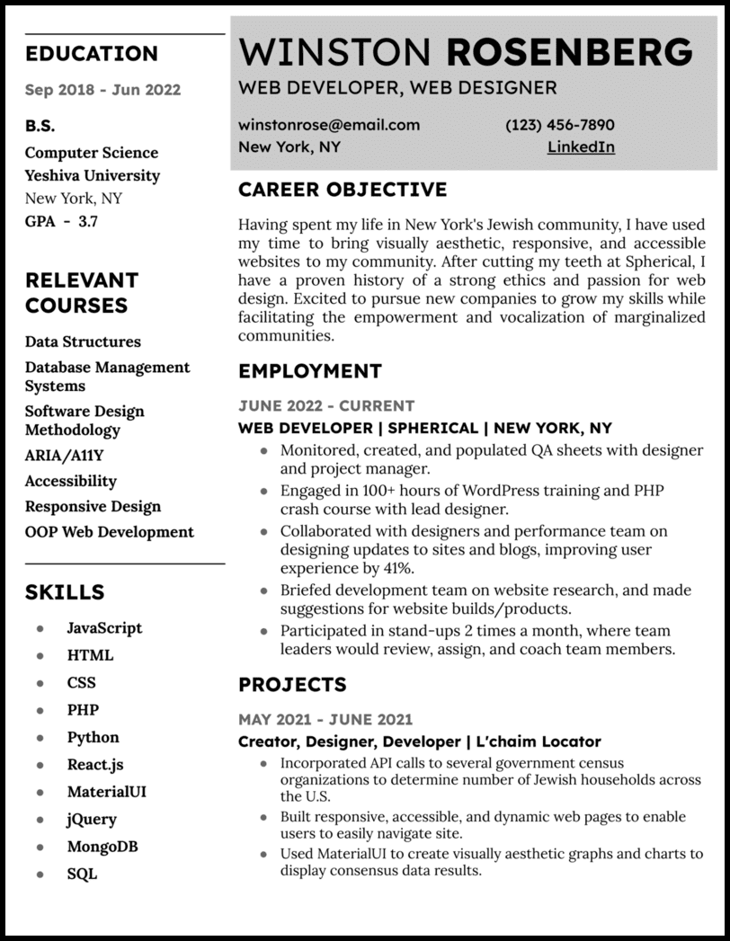 Tech Word resume template