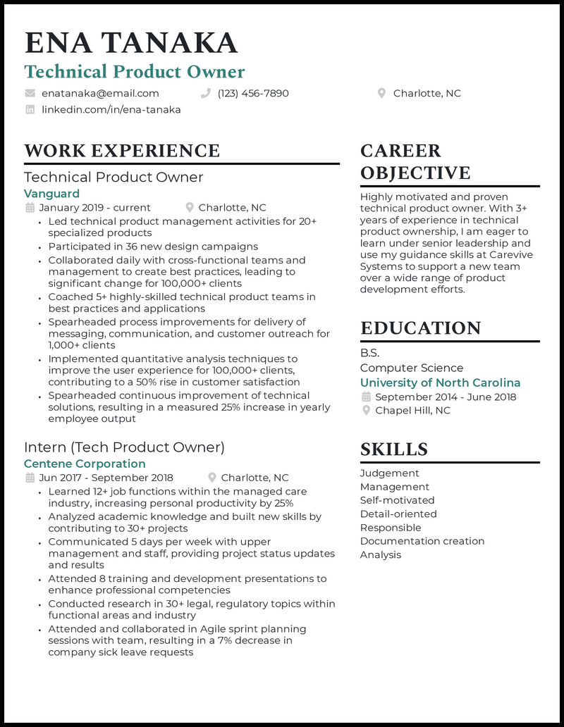 product-owner-resume-template