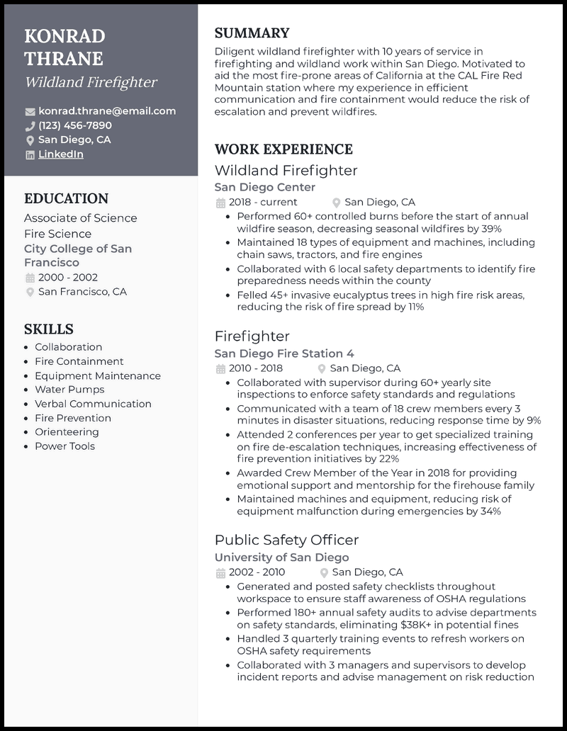 7 Firefighter Resume Examples [& Templates]